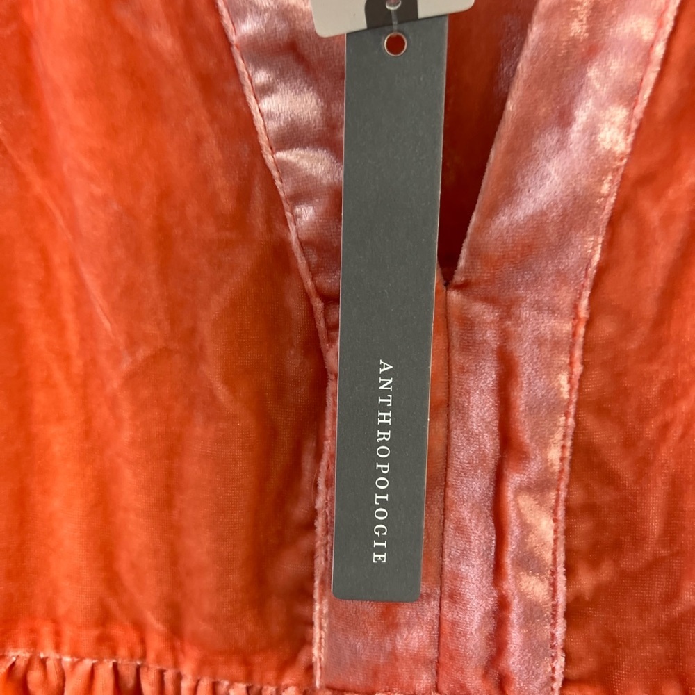 Maeve by Anthropologie Harper Velvet Mini Tunic Dress in Dried Coral Size M NWT - Picture 10 of 13